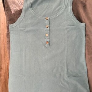 Pinkblush Blue Tank Top with Button Detail